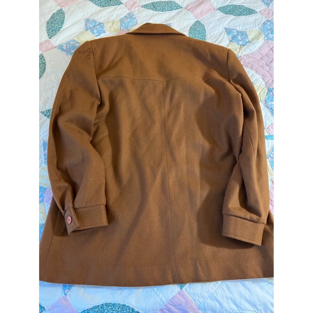 Vintage Fundamental Things Brown Button Front Wool Shacket Blazer Jacket 10 90's - Picture 6 of 12